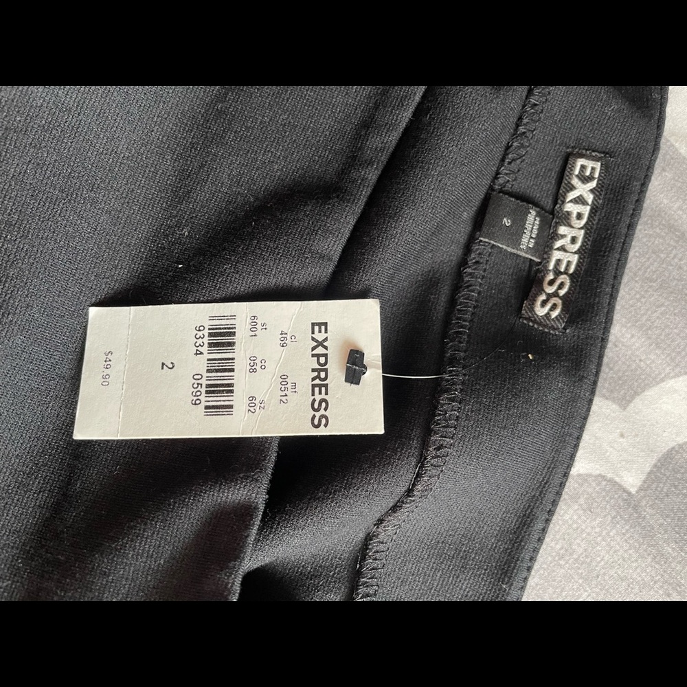 NEW WITH TAGS black Express pencil skirt with sheer stripe at bottom